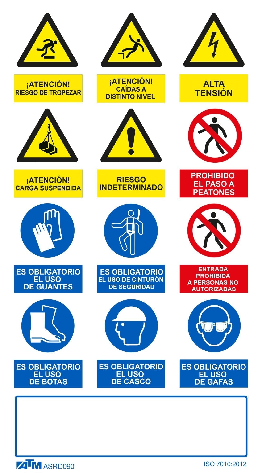 ATM Señalización ASRD090 - Cartel múltiple vertical PVC Glasspack - Ferrotecnia