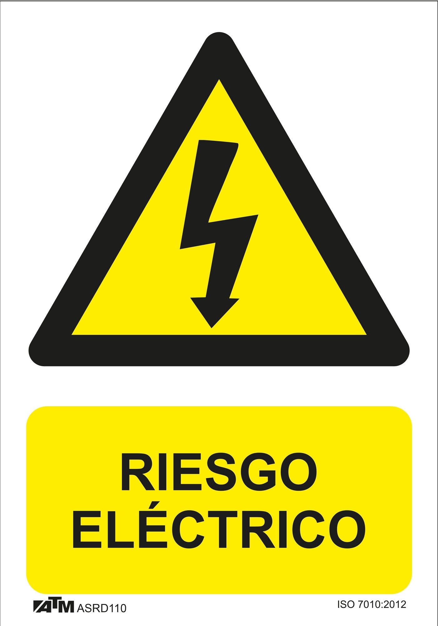 ATM Señalización ASRD110 - Señal peligro riesgo eléctrico PVC Glasspack - Ferrotecnia