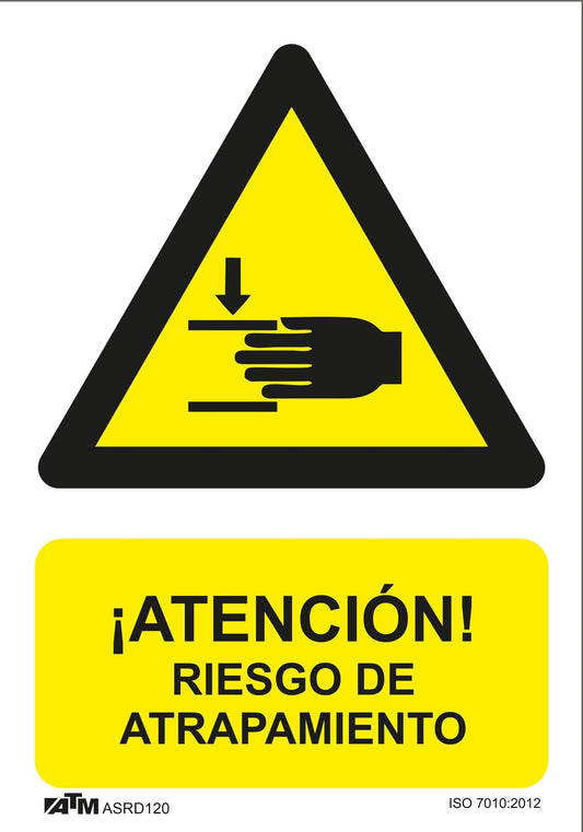 ATM Señalización ASRD120 - Señal peligro riesgo de atrapamiento PVC Glasspack - Ferrotecnia