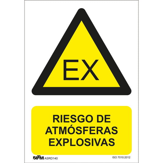 ATM Señalización ASRD140 - Señal peligro atmósferas explosivas PVC Glasspack
