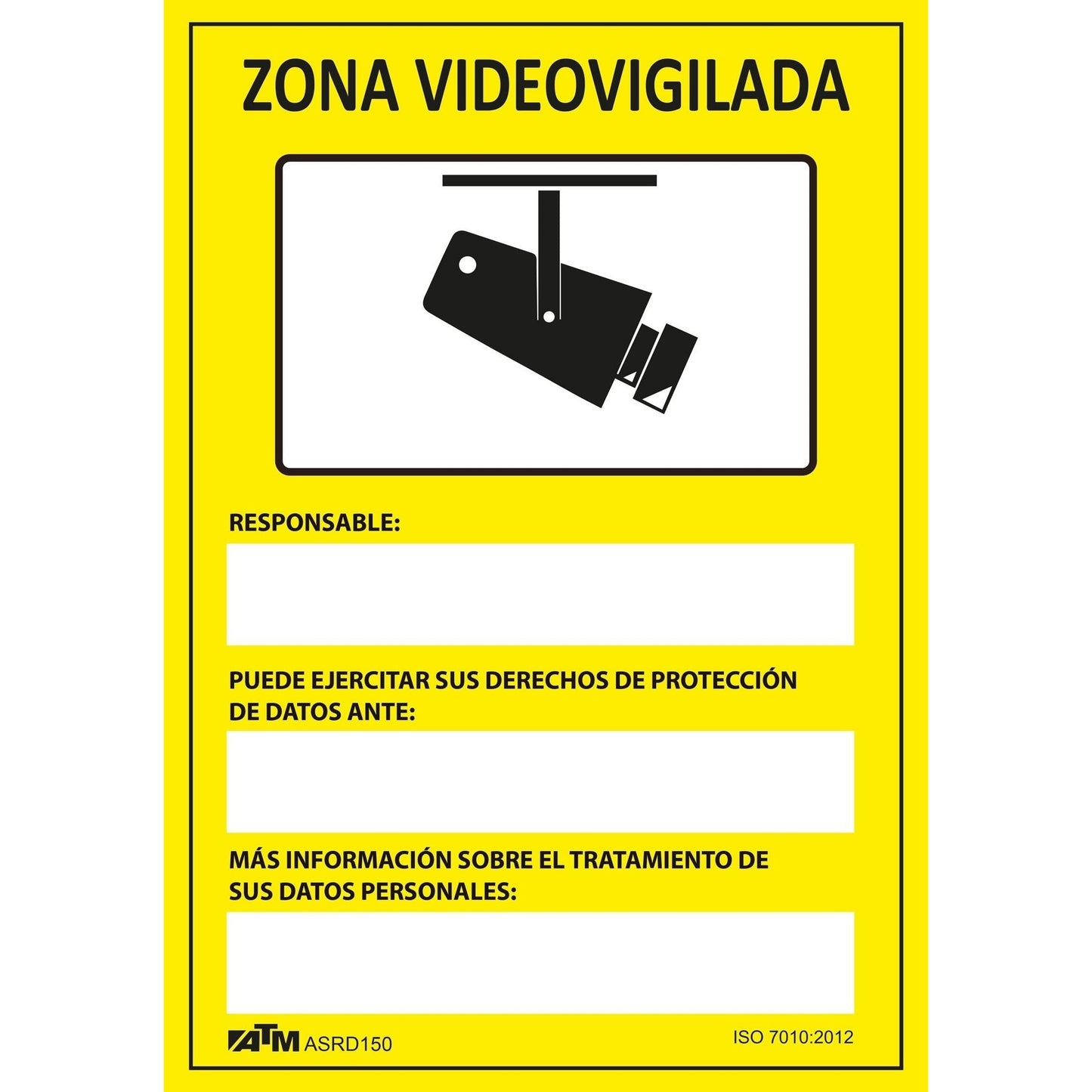 ATM Signaling ASRD150 - PVC Glasspack Video Surveillance Area Danger Sign