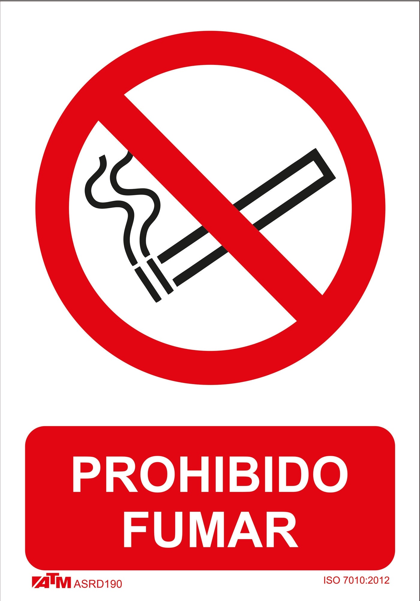 ATM Señalización ASRD190 - Señal prohibido fumar PVC Glasspack - Ferrotecnia