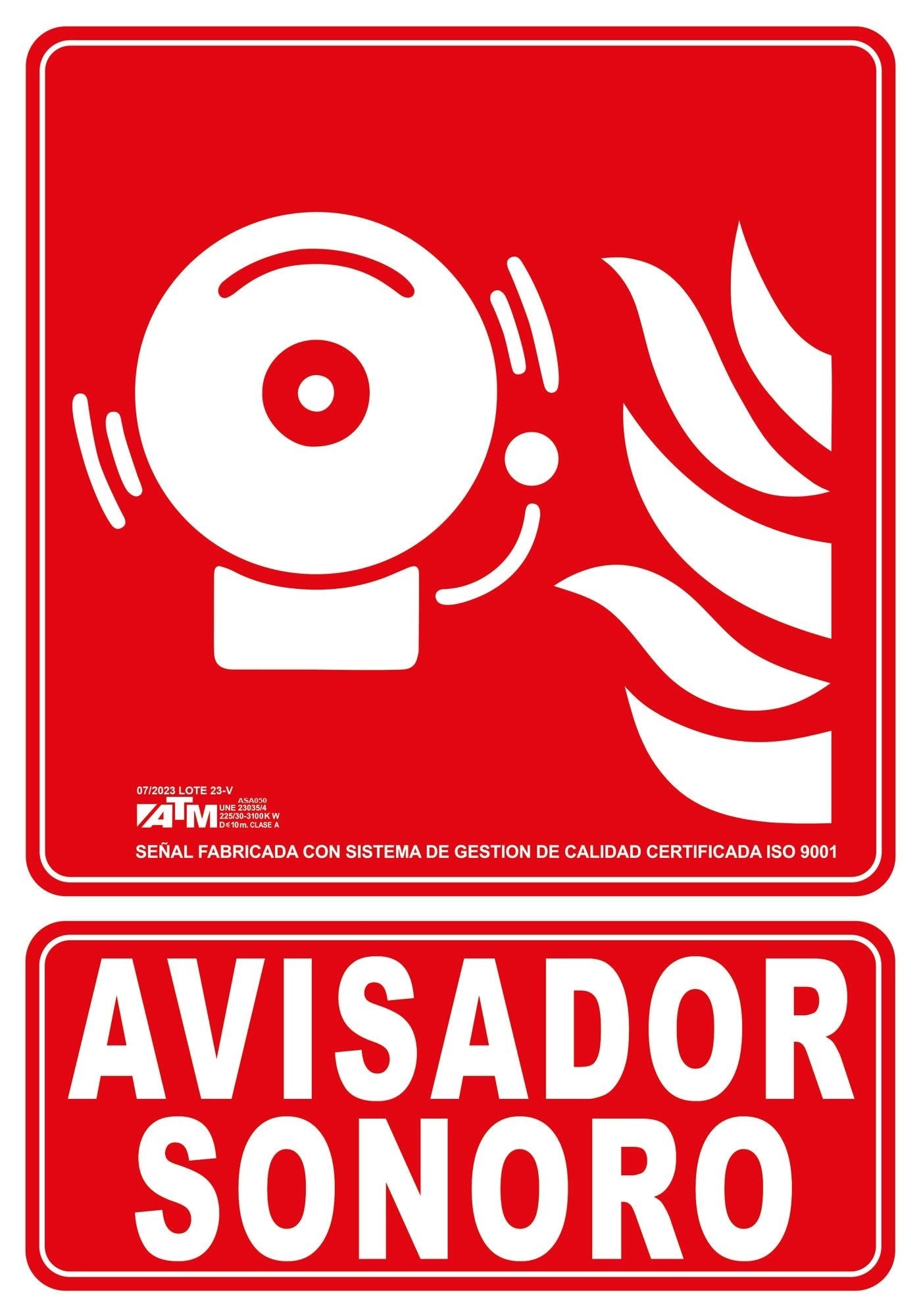 ATM Señalización Señal avisador sonoro PVC - Ferrotecnia