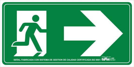 ATM Señalización Señal evacuación flecha derecha PVC - Ferrotecnia