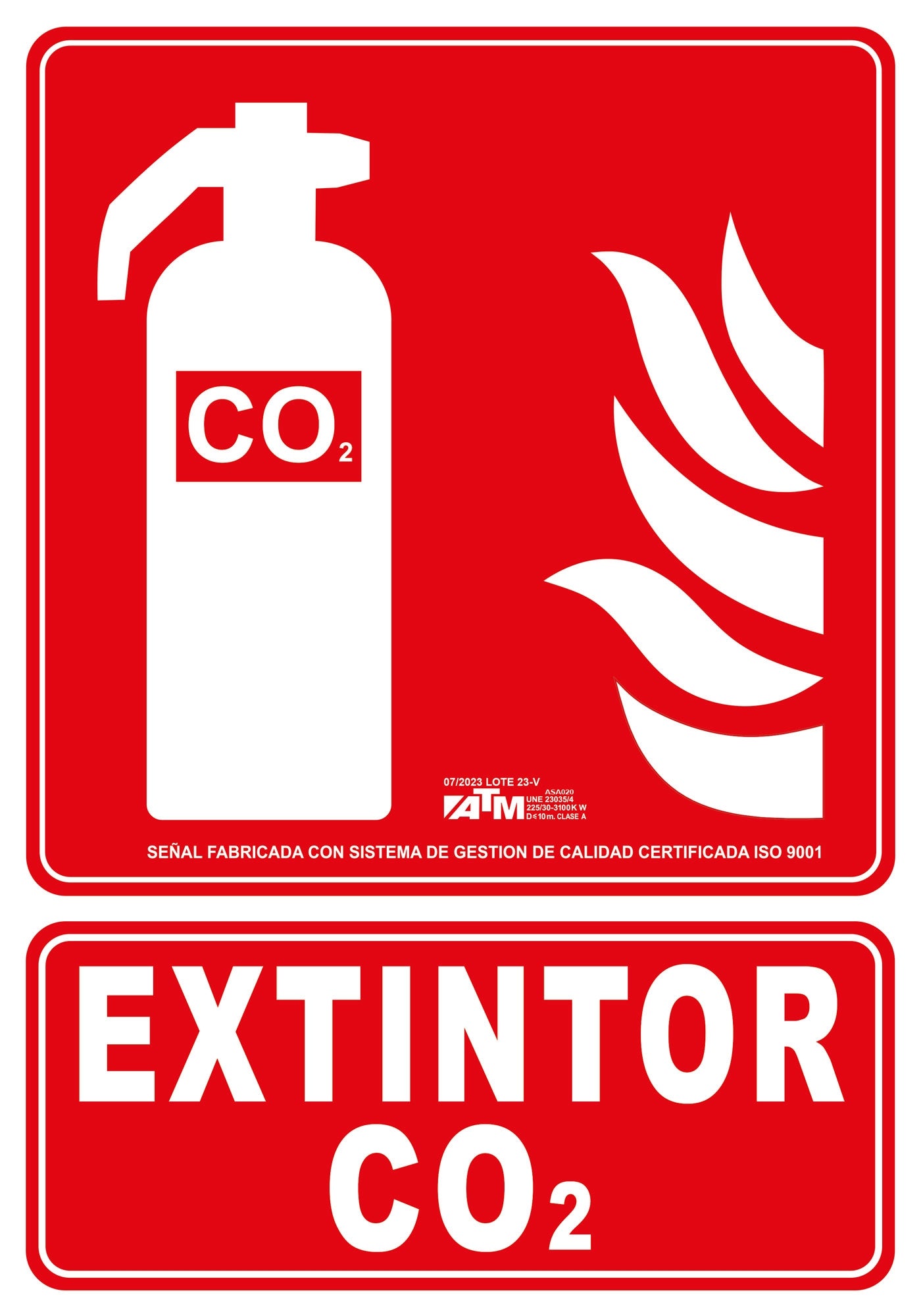 ATM Señalización Señal extintor CO2 PVC - Ferrotecnia