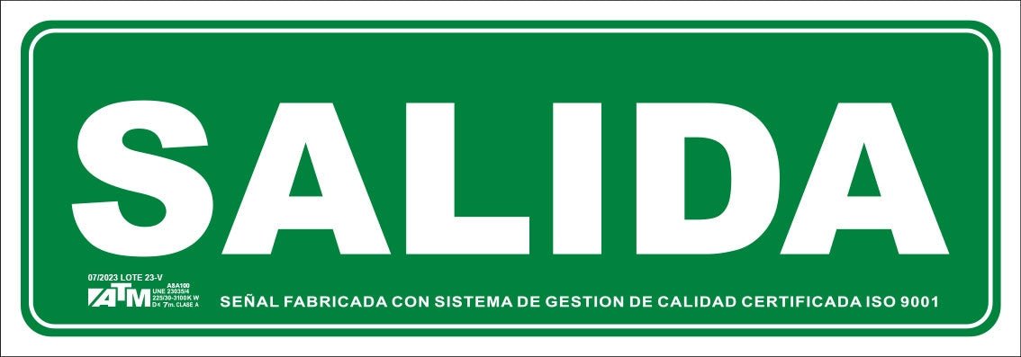 ATM Señalización Señal salida PVC - Ferrotecnia