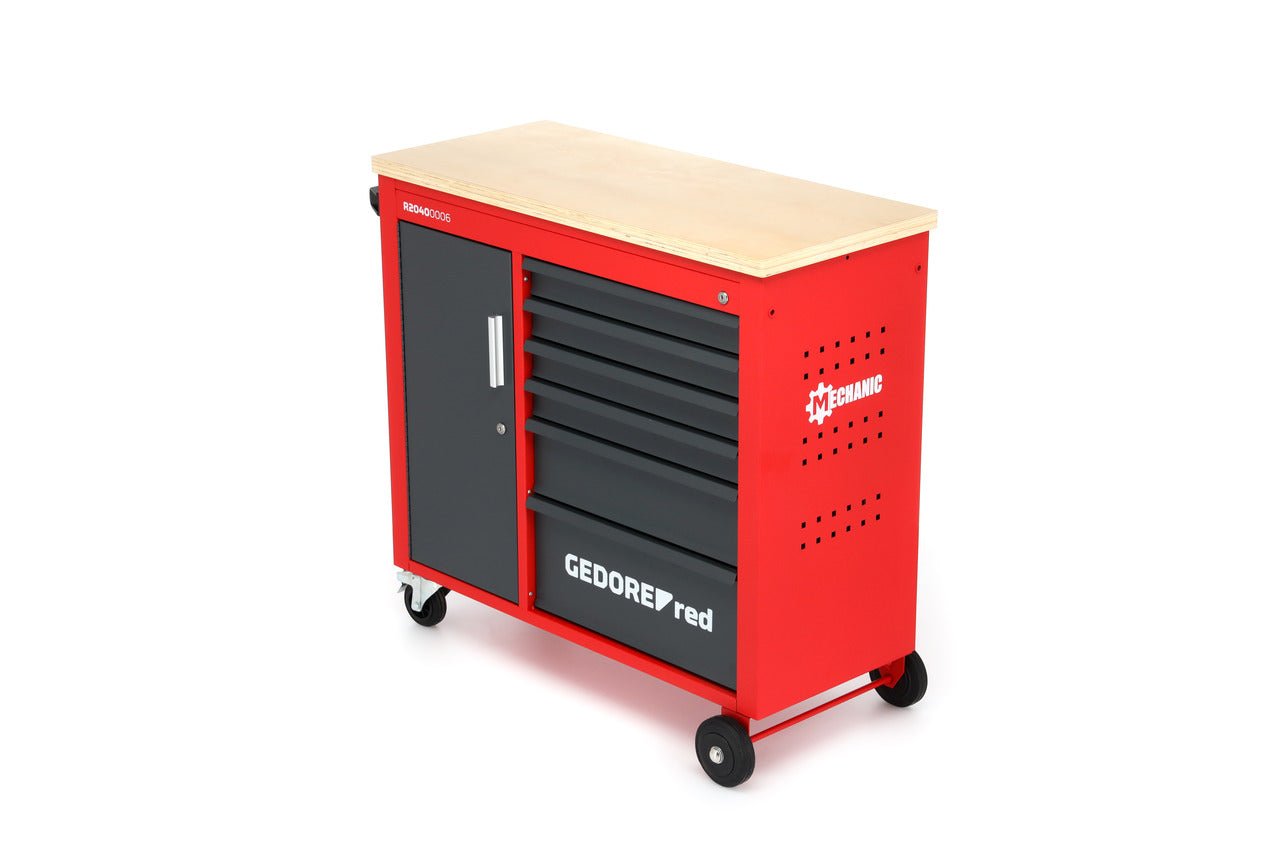Banco de trabajo móvil MECHANIC, con 6 cajones 988x431x935 mm - Ferrotecnia