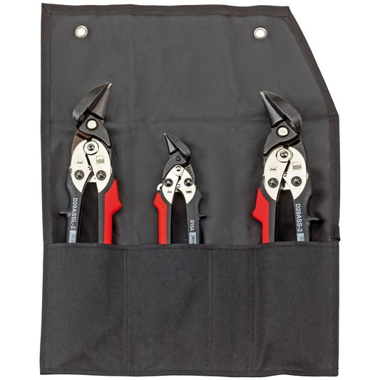 Bessey DSET2915 - Juego de 3 tijeras Bessey (2xD29ASS y 1xD15A) en funda enrollable