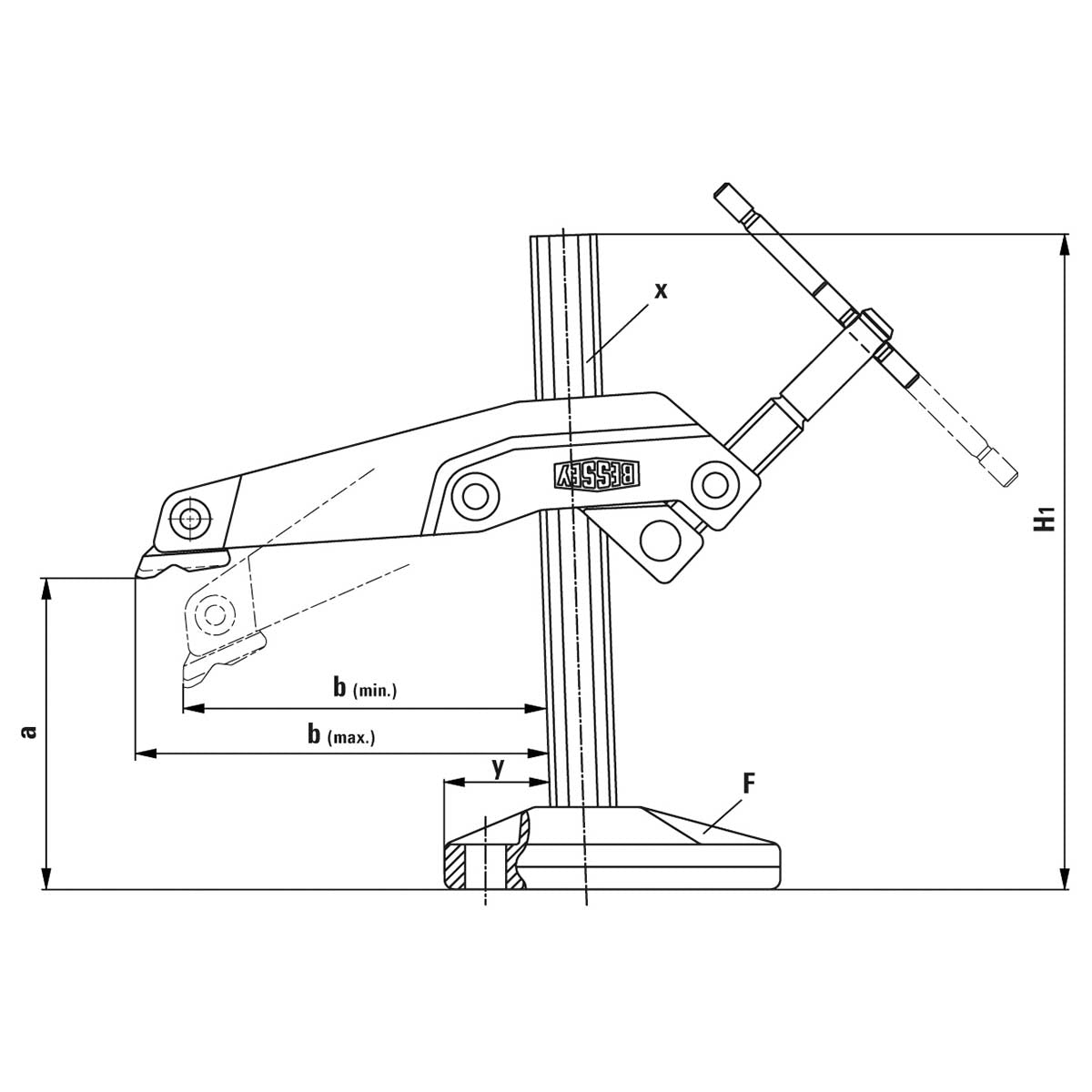 Bessey GRS20 - 12 - Elemento de sujeción para máquinas Bessey GRS 200/140 - Ferrotecnia