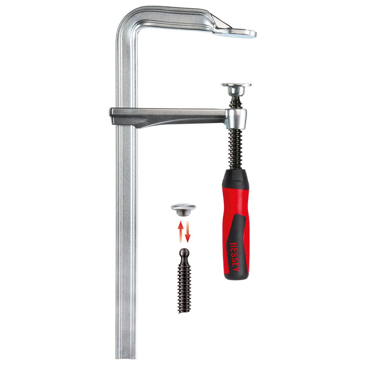 Bessey GZ10 - 2K - Tornillo de apriete todo acero con mango bicomponente Bessey GZ 100/60 - Ferrotecnia