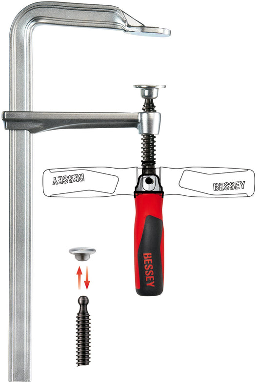 Bessey GZ25KG - Tornillo de apriete de acero forjado con mango articulado GZ - KG 250 mm - Ferrotecnia