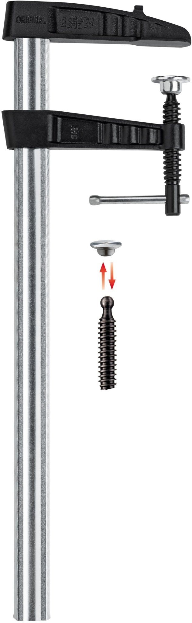 Bessey TGK50K - Tornillo de apriete reforzado con pasador metálico en cruz Bessey TGK - K 500/120 - Ferrotecnia