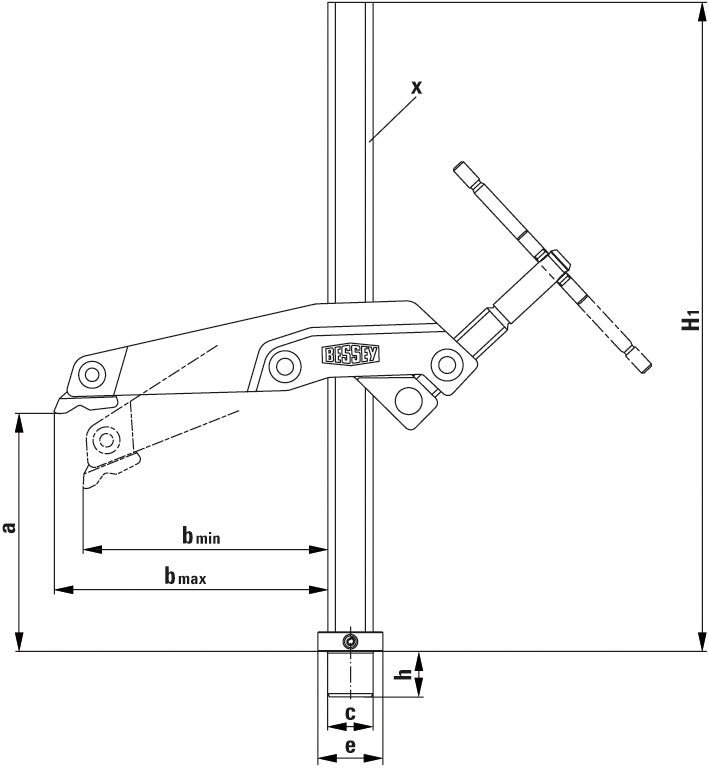 Bessey TW28GRS3012 - Mordaza para bancos y mesas de soldadura TW28GRS30 - 12 - Ferrotecnia