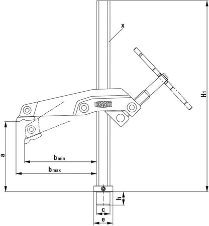 Bessey TW28GRS3012 - Mordaza para bancos y mesas de soldadura TW28GRS30 - 12 - Ferrotecnia