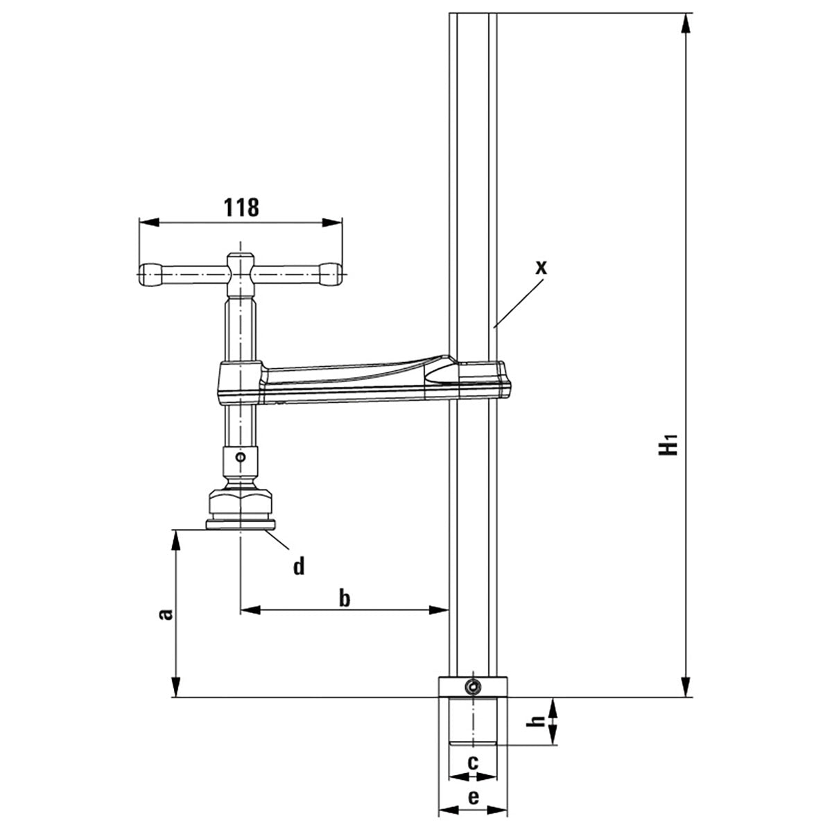 Bessey TWM28 - 30 - 12 - Elemento de sujeción para mesas de soldadura Bessey TWM28 300/120 - Ferrotecnia