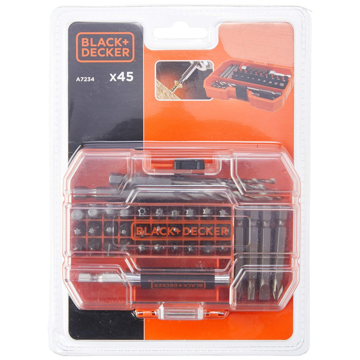 BLACK+DECKER A7234-XJ -Juego de 45 Piezas para Taladrar y Atornillar en Tough Case pequeño, Naranja - Ferrotecnia
