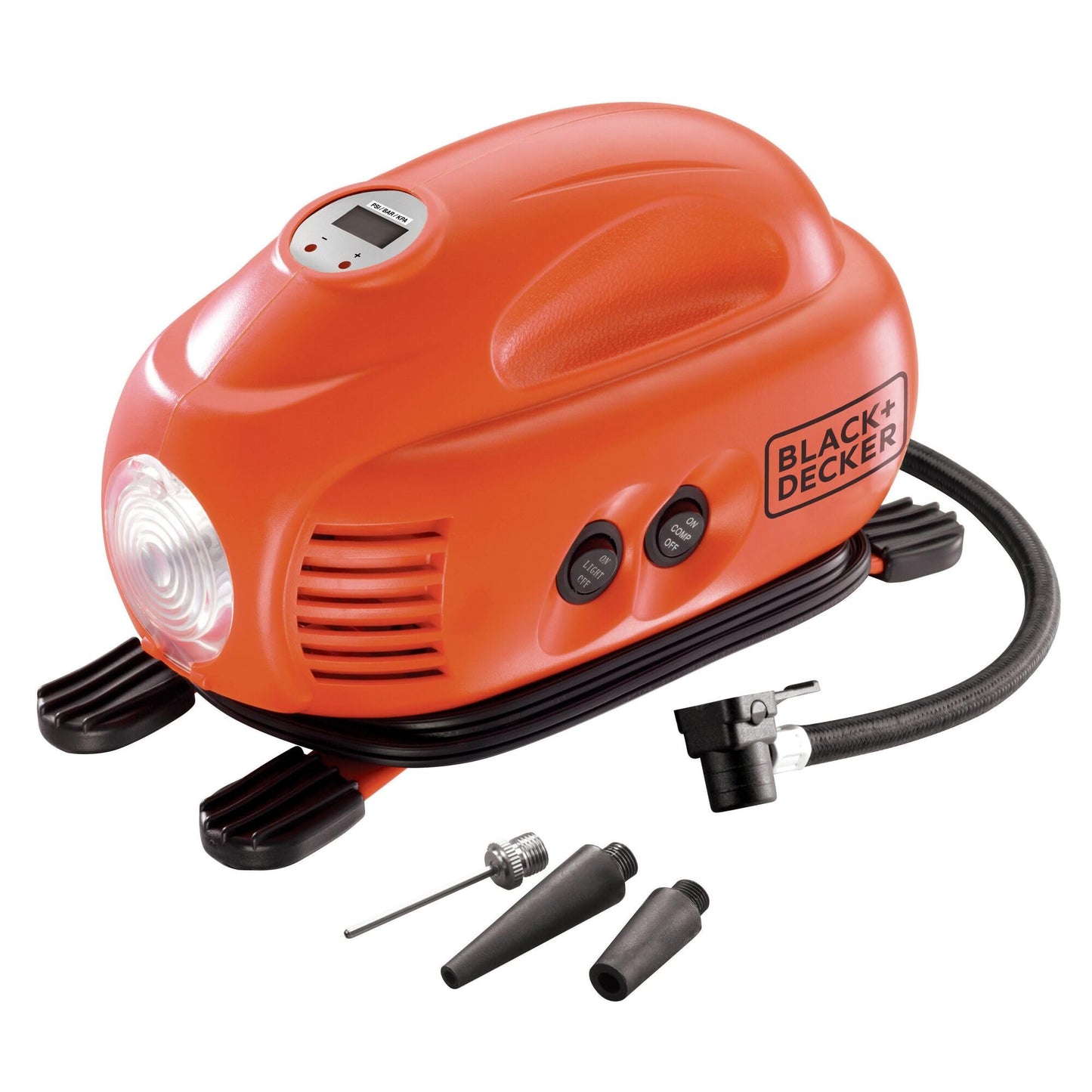 Black+Decker ASI200-XJ - Compresor inflador de aire de 12V, 8,3 bar (120 psi)