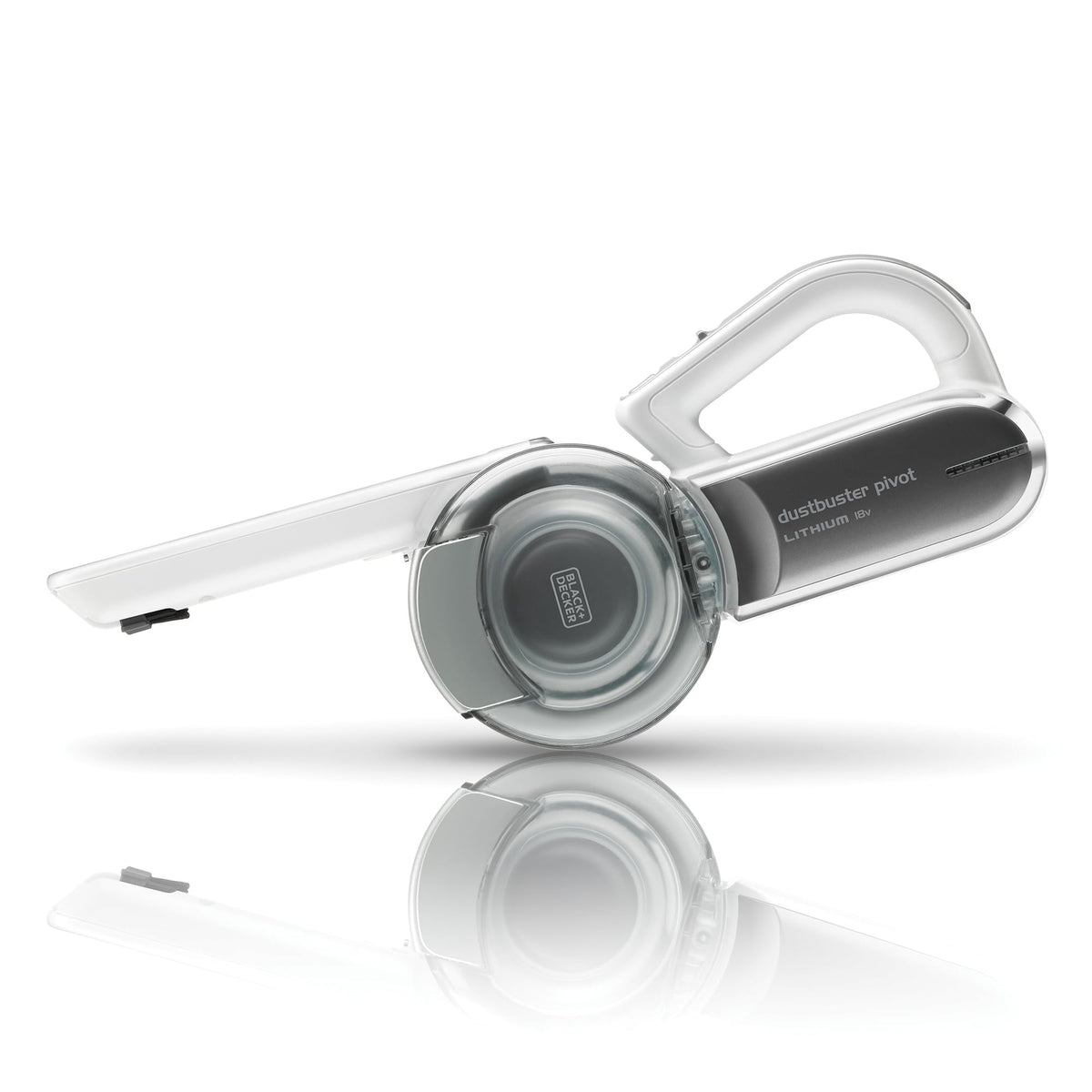 Black+Decker Aspirador de Mano sin Cable de 18 V con Cabezal pivotante, 8 Posiciones de Limpieza, Base de Carga y Accesorios, PV1820L-QW