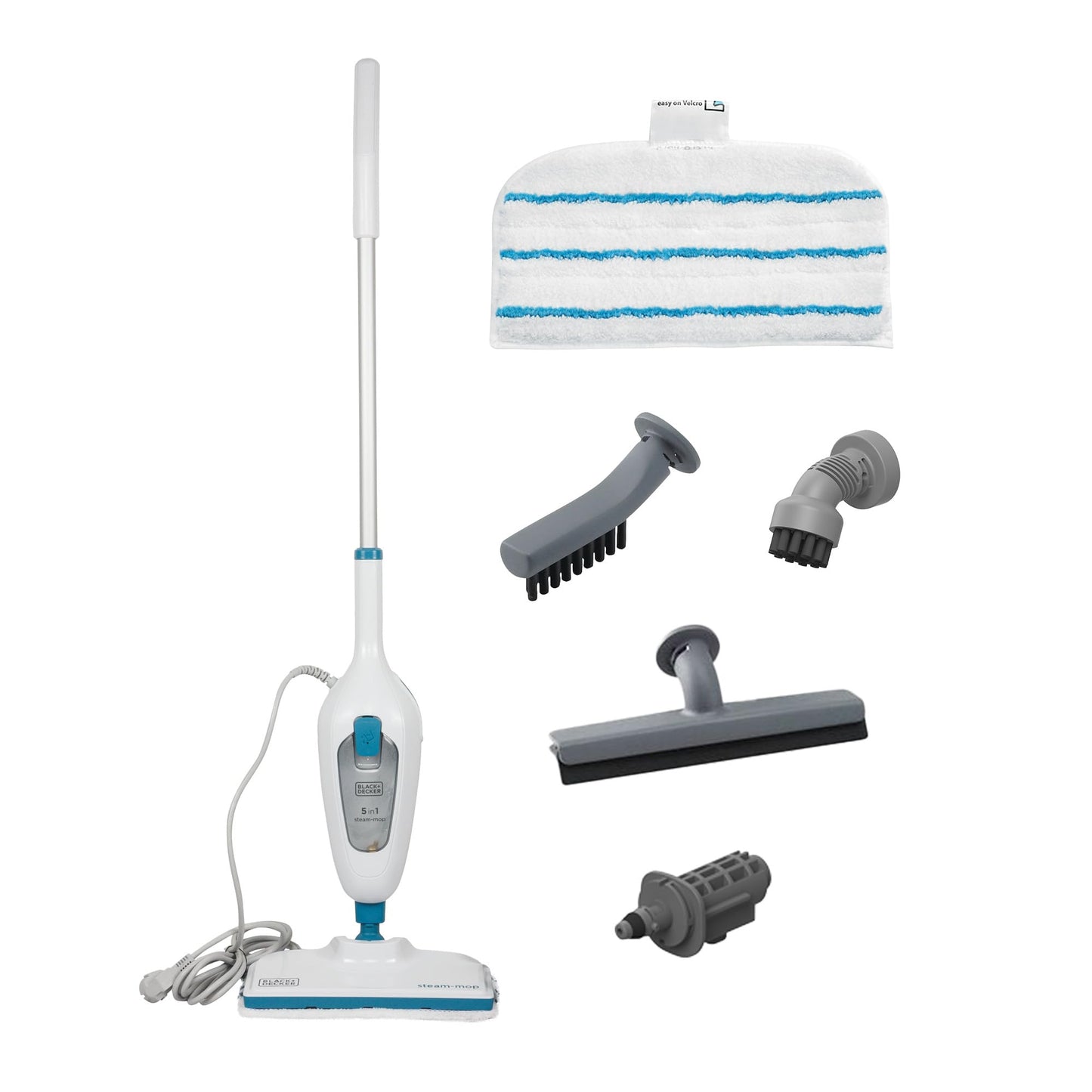 Black+Decker FSMH13E5-QS - Mopa de vapor 5 en 1 de 1300 W con limpiador de mano y 5 accesorios