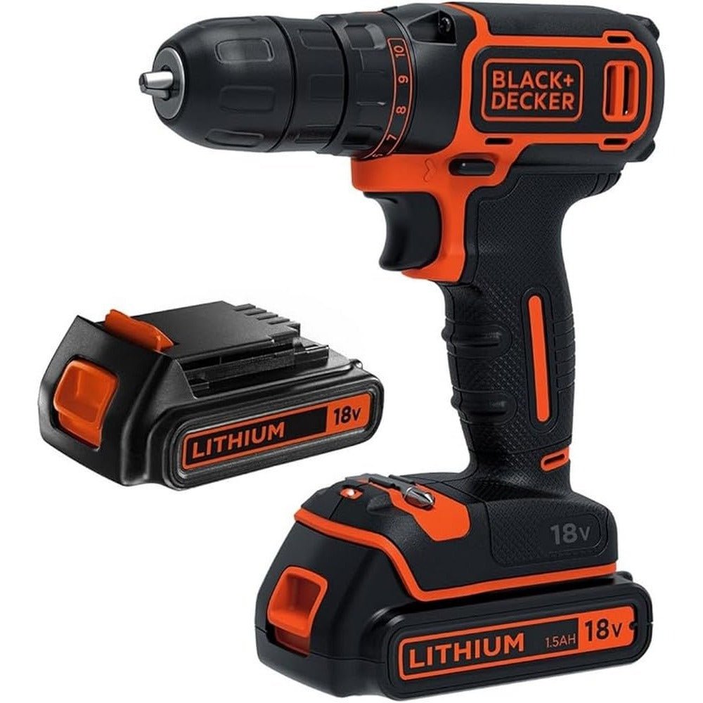 BLACK+DECKER Taladro 18 V con 2 baterías 1,5.0Ah BDCDC18B - Ferrotecnia