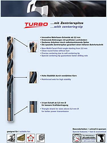 Bohrcraft 12011330019 - Bohrcraft Jg. brocas DIN 338 HSS - G TURBO, caja ABS // 19 - uds. 1,0 - 10,0 x0,5 mm - Ferrotecnia