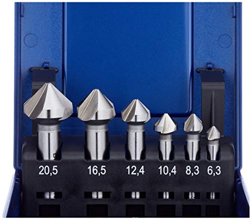 Bohrcraft 17001330006 - Bohrcraft Jg. avellanadores DIN 335 C HSS, caja ABS KS6 - K // 6,3 - 20,5 / 6 - uds. - Ferrotecnia