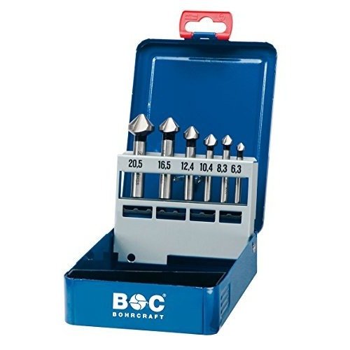 Bohrcraft 17001410006 - Bohrcraft Jg. avellanadores DIN 335 C HSS, caja metálica KS6 // 6,3 - 20,5 / 6-uds. - Ferrotecnia