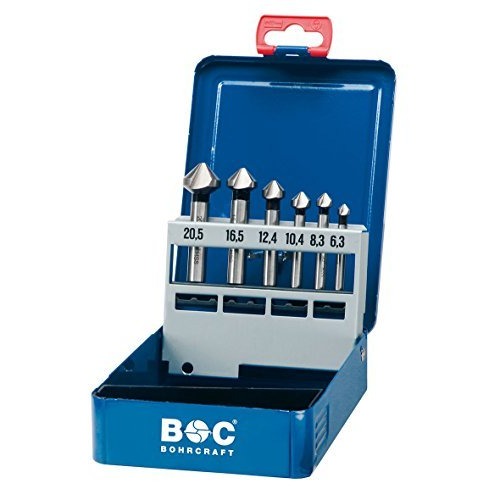 Bohrcraft 17001410006 - Bohrcraft Jg. countersinks DIN 335 C HSS, metal case KS6 // 6.3 - 20.5 / 6-pcs.