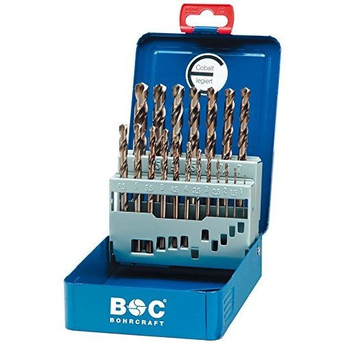 Bohrcraft 11401310025 - Bohrcraft Jg. DIN 338 N HSS-E Co5% drill bits, ME13 metal box // 1-13x0.5/25-pcs.