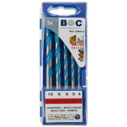 Bohrcraft 22701430005 - Bohrcraft Jg. MULTI-LASER drill bits, plastic box // 4-5-6-8-10/5-pcs.
