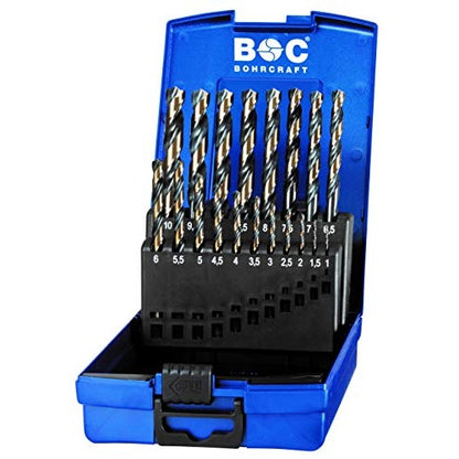 Bohrcraft 12011330019 - Bohrcraft Jg. DIN 338 HSS-G TURBO drill bits, ABS box // 19-pcs. 1.0 - 10.0 x0.5mm
