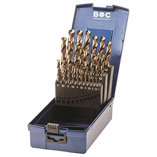 Bohrcraft 11401330025 - Bohrcraft Jg. brocas DIN 338 N HSS-E Co5%, caja ABS KE13 //1-13x0,5/25-uds.
