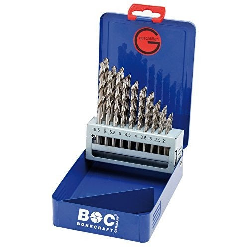 Bohrcraft 11201310036 - Bohrcraft Jg. DIN 338 N HSS-G drill bits, MG36 metal box // 2.0-6.5x0.5 / 36-pcs.
