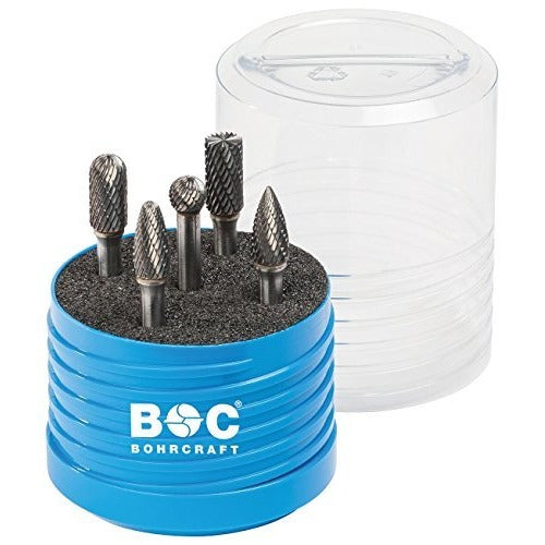 Bohrcraft 59001330006 - Bohrcraft Jg. MD rotary burrs in Multibox R5 5-pcs.// 1x 10.0 mm shape B/C/D/F/G