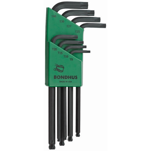 Bondhus 11332 - Set of 8 Bondhus ProGuard Ball Point Torx L Keys (T9-T40)