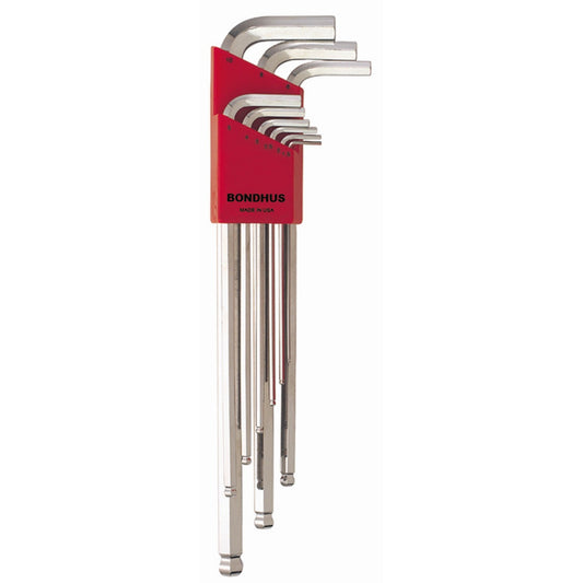 Bondhus 17099 - Set of 9 Bondhus BriteGuard XL ball point L keys (1.5-10 mm.)