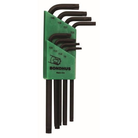 Bondhus 32434 - Bondhus ProGuard Tamper-Resistant Torx L-Wrench Set of 8 (TR9-TR40)