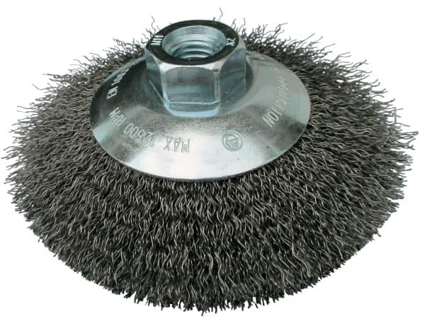 Klingspor 364822 - Cepillo cónico BK 600 W de alambre de acero ondulado, 115 mm, rosca M14