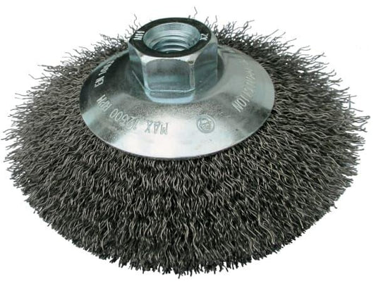 Klingspor 364822 - Cepillo cónico BK 600 W de alambre de acero ondulado, 115 mm, rosca M14