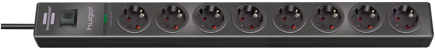Brennenstuhl 1150610318 - Base múltiple con protección contra sobretensión hugo! antracita (8 tomas) - Ferrotecnia