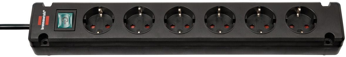 Brennenstuhl 1150650316 - Base múltiple Bremounta negra apta para montaje fijo (6 tomas) - Ferrotecnia