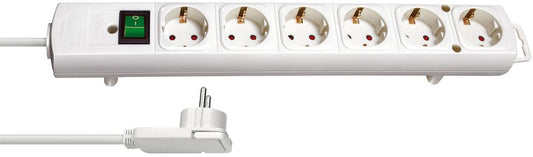 Brennenstuhl 1153320100 - Base múltiple Comfort - Line Plus blanca con clavija plana (6 tomas) - Ferrotecnia