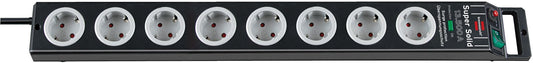 Brennenstuhl 1153380318 - Base múltiple con protección contra sobretensión Super - Solid negra (8 tomas) - Ferrotecnia