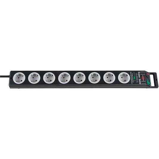 Brennenstuhl 1153380318 - Black Super-Solid 8-Outlet Power Strip with Surge Protection (8 Outlets)