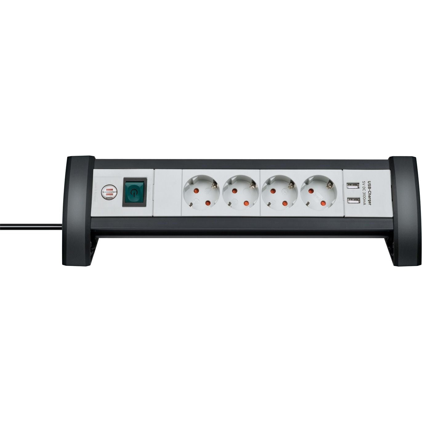Brennenstuhl 1156250534 - Premium Office Line desktop power strip (4 sockets and 2 USB ports)
