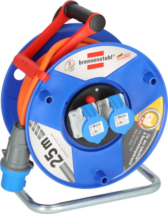 Brennenstuhl 1182760100 - Enrollacables Garant® IP44 H07RN - F 3G2,5 con tomas CEE de 3 polos (25 m) - Ferrotecnia