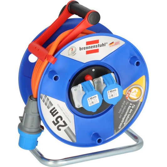 Brennenstuhl 1182760100 - Garant® IP44 H07RN-F 3G2.5 cable reel with 3-pole CEE sockets (25 m)