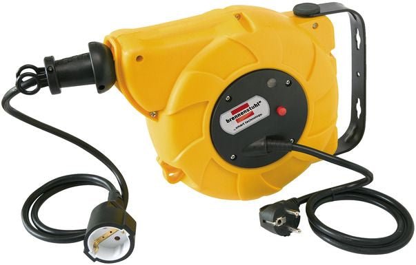 Brennenstuhl 1241020300 - Enrollacables de carrete automático IP20 H05VV - F3G1,5 con cable de 9+2 m - Ferrotecnia