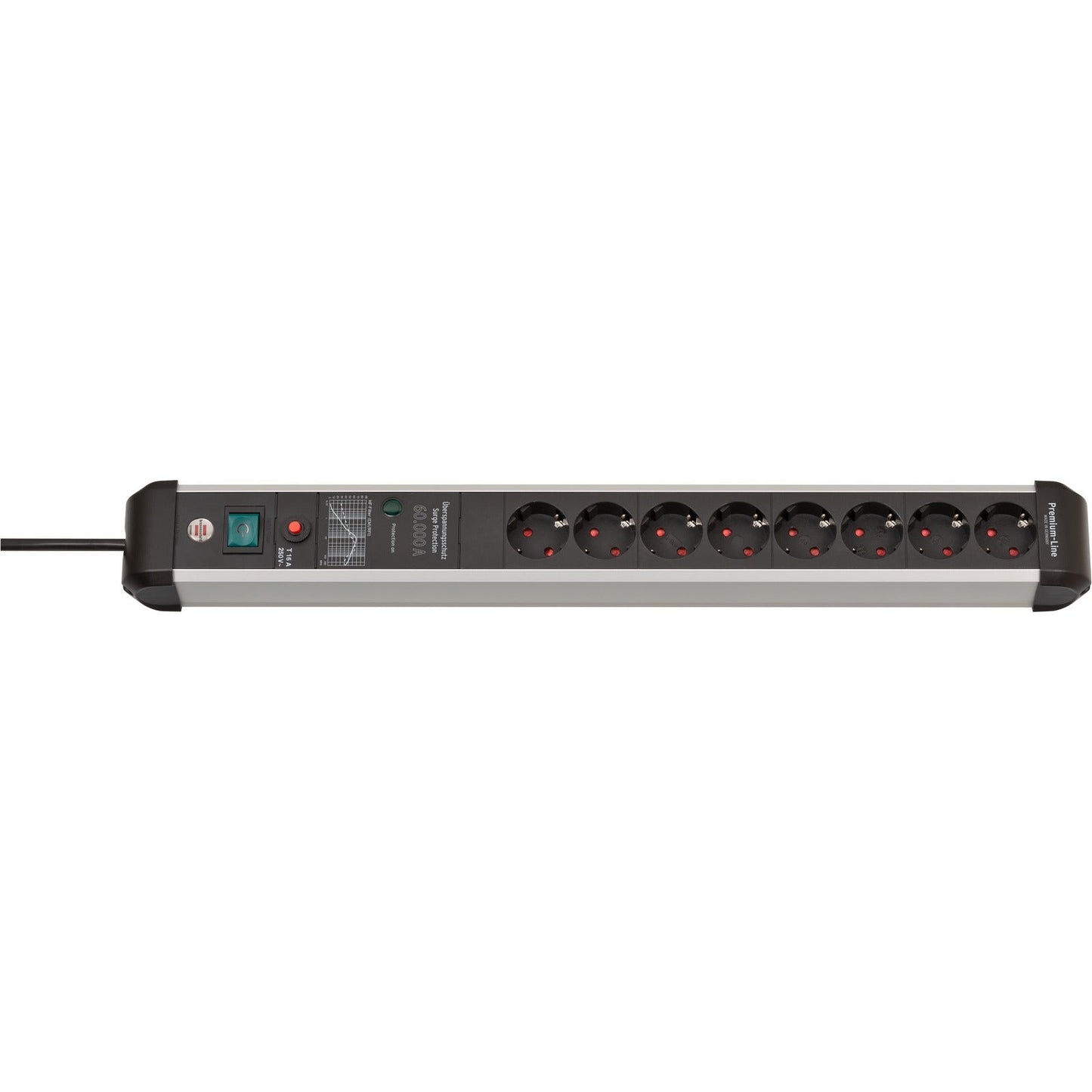 Brennenstuhl 1391010800 - 8-socket power strip with surge protection and aluminum housing
