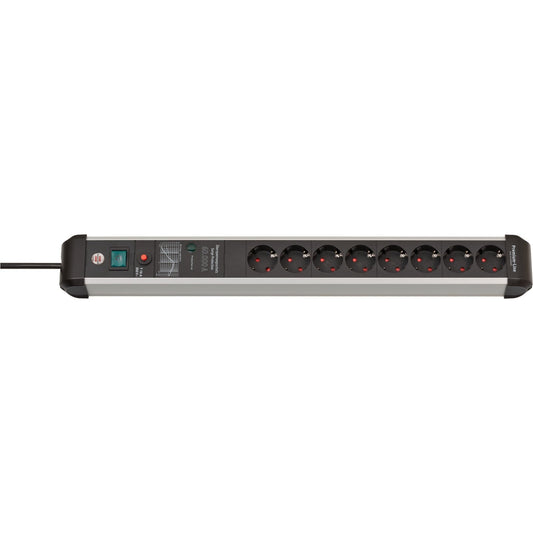 Brennenstuhl 1391010800 - 8-socket power strip with surge protection and aluminum housing